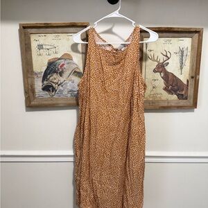 Ava & Viv Brown and White Patterned Dress with pockets